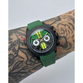 Custom Seiko Mod • DiW GT Green Daytona Quartz Chronograph • 39.5mm